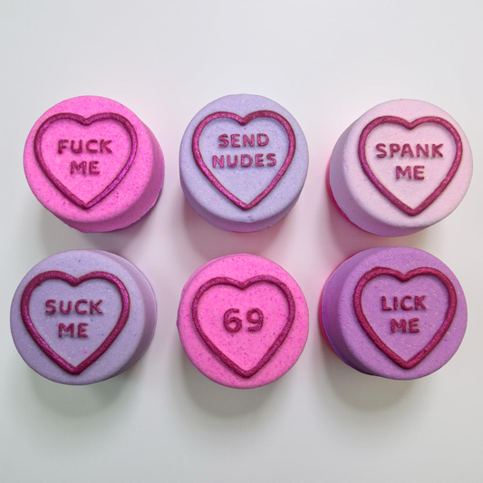 18+ *EXCPLICIT* Conversation Heart Valentines Bath Bomb Set of 6